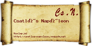 Csatlós Napóleon névjegykártya